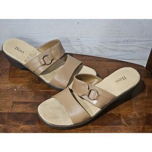 Bass NADIA Leather Tan Sandals Sz 6.5